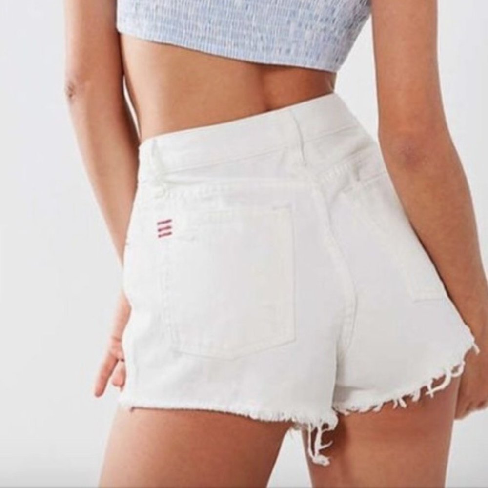 Urban Outfitters High Waisted White Denim Shorts